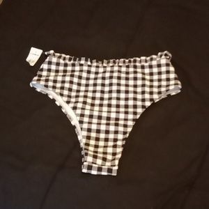NWT Black Checkered Bikini Bottoms